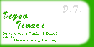 dezso timari business card